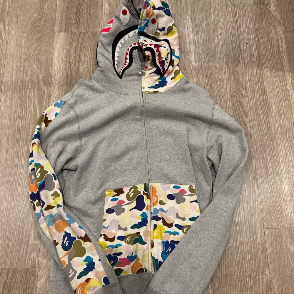 Gray Bape Zip-Up Hoodie